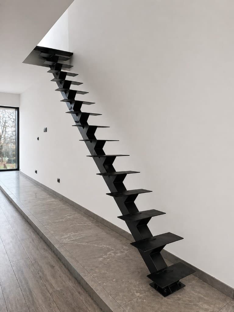 Detal schodów industrialnych